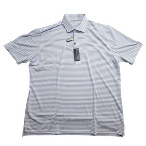 Holderness & Bourne Mens XXL The Turnbull Shirt Lavender Striped Golf Polo New